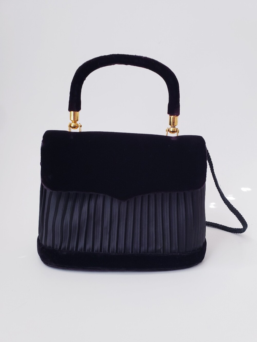 Vintage La Regale Black Velvet Mini Evening Bag